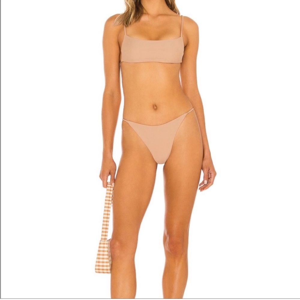 House Of Harlow 1960 Iver Nude Bikini set 2 Piece Tan Hi Rise Size Small